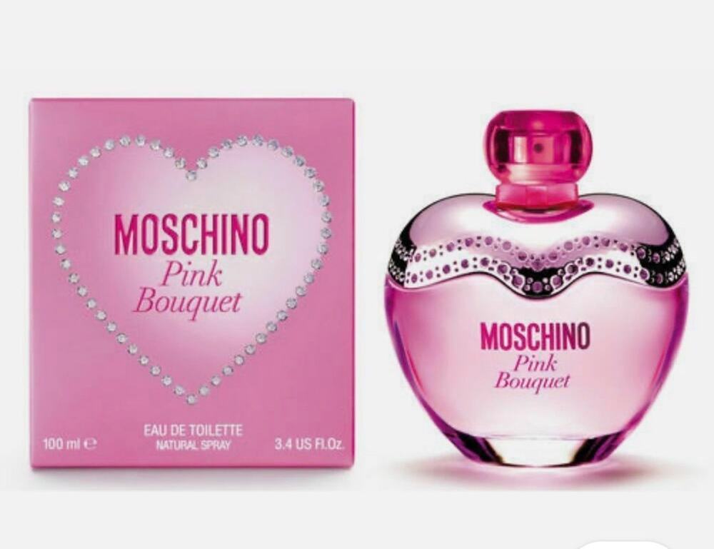 Moschino Pink Bouquet (Pink heart box, 3.4 oz 100 ml EDT)